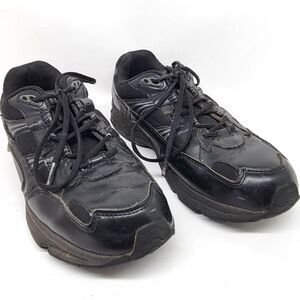 Vionic "Walker" Mens Black Leather Walking Lace Up Sneakers Size US11.5 EUR 44.5
